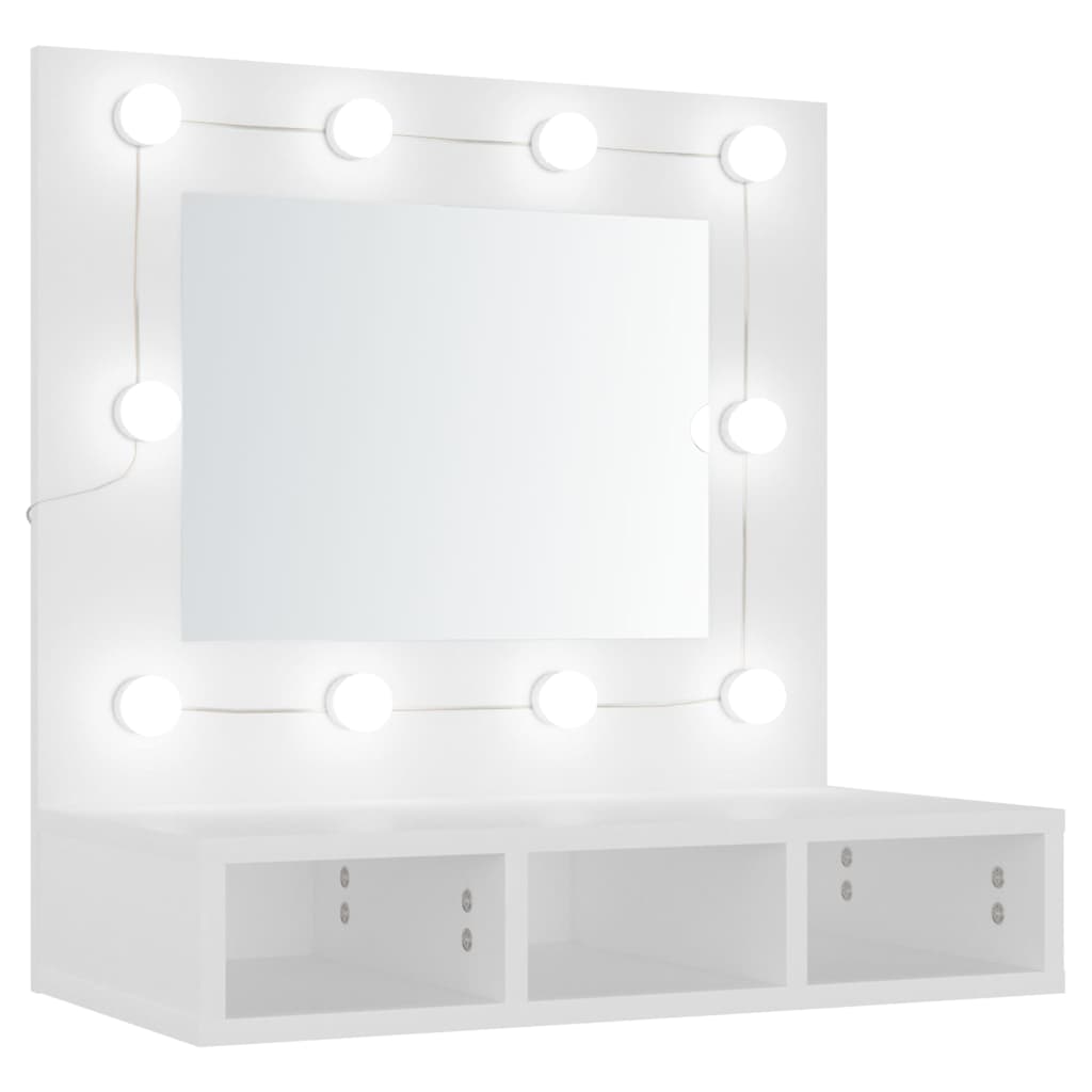 vidaXL Szafka z lustrem i oświetleniem LED, biała, 60x31,5x62 cm