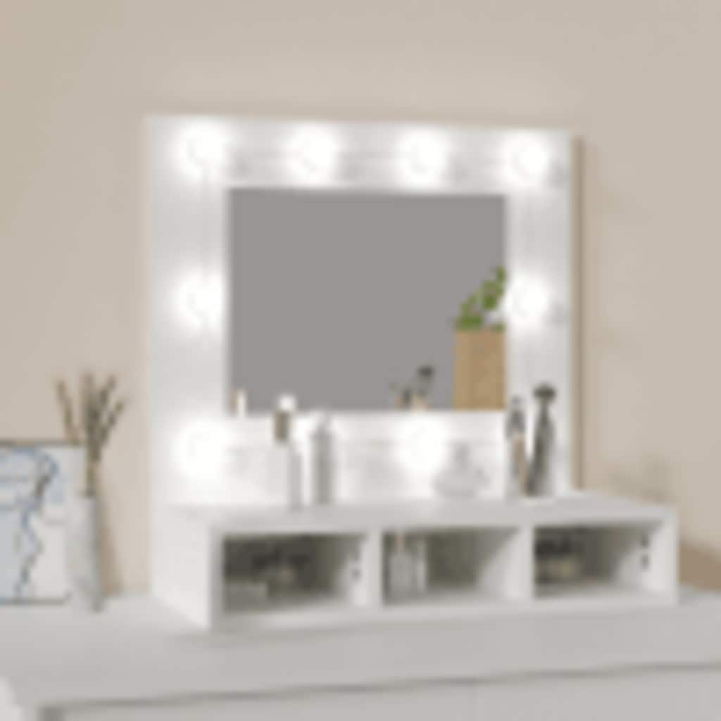 vidaXL Szafka z lustrem i oświetleniem LED, biała, 60x31,5x62 cm