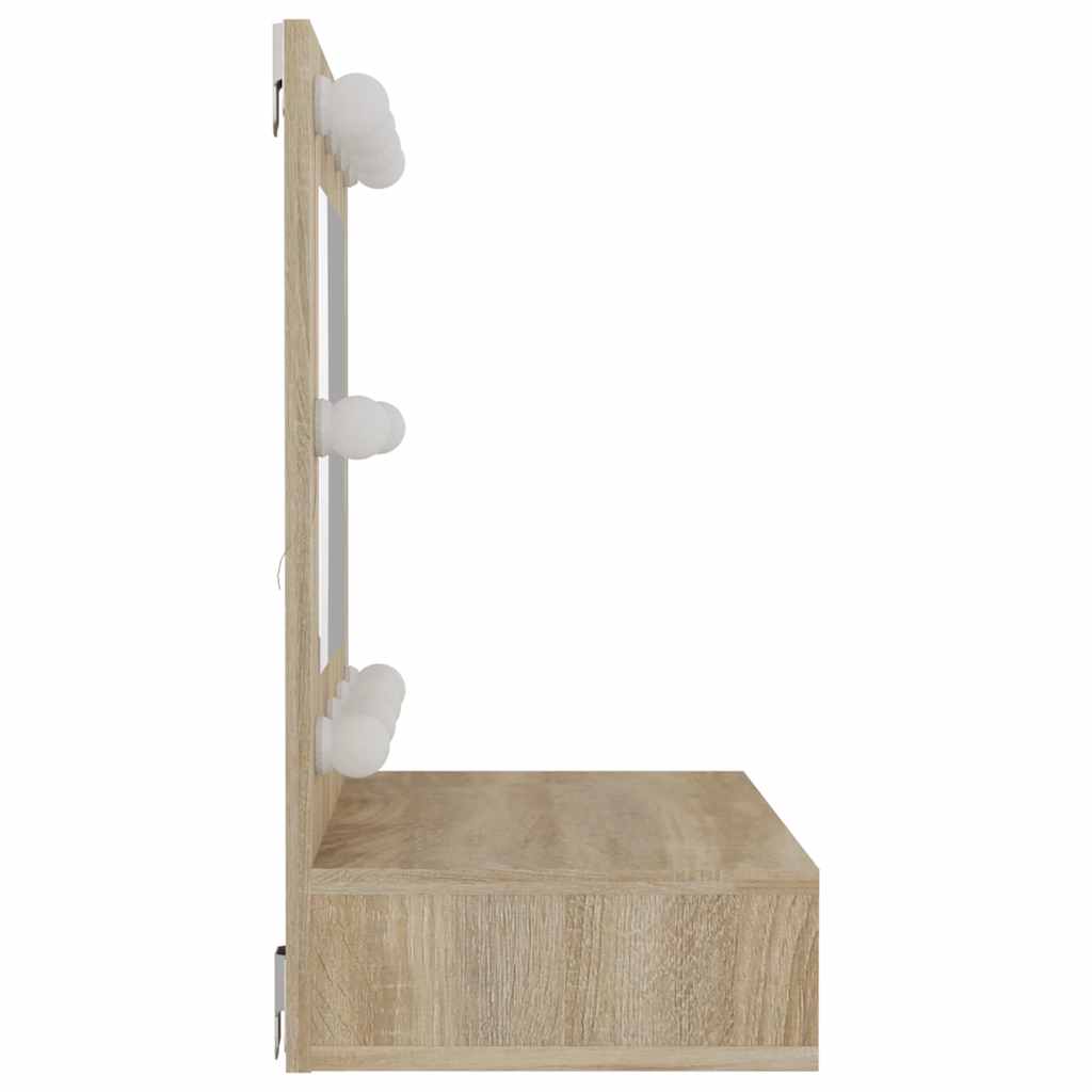 vidaXL Szafka z lustrem i oświetleniem LED, dąb sonoma, 60x31,5x62 cm