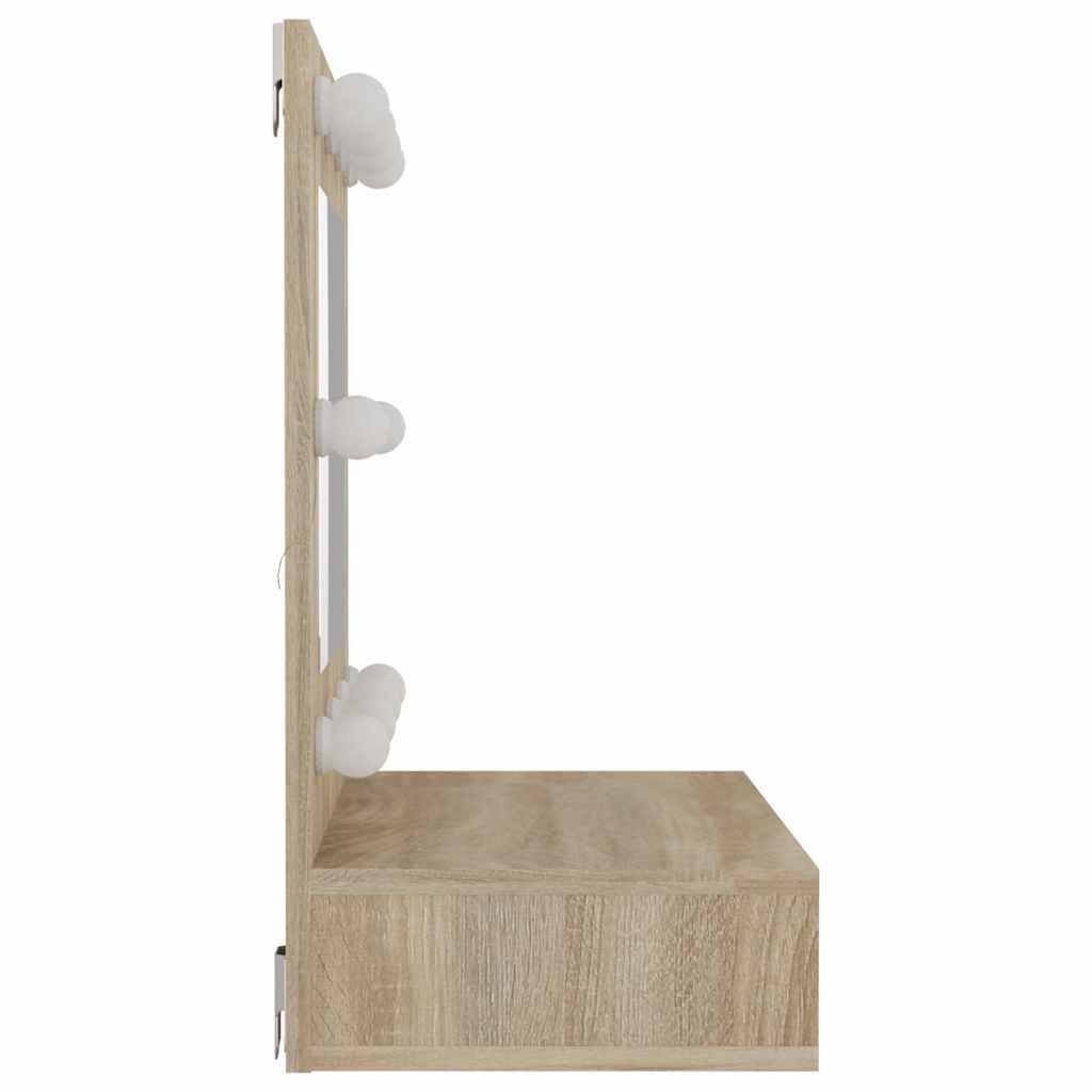 vidaXL Szafka z lustrem i oświetleniem LED, dąb sonoma, 60x31,5x62 cm