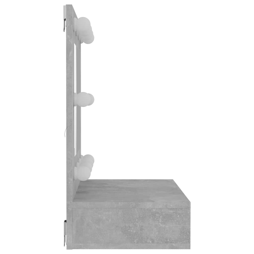 vidaXL Szafka z lustrem i oświetleniem LED, szary beton, 60x31,5x62 cm