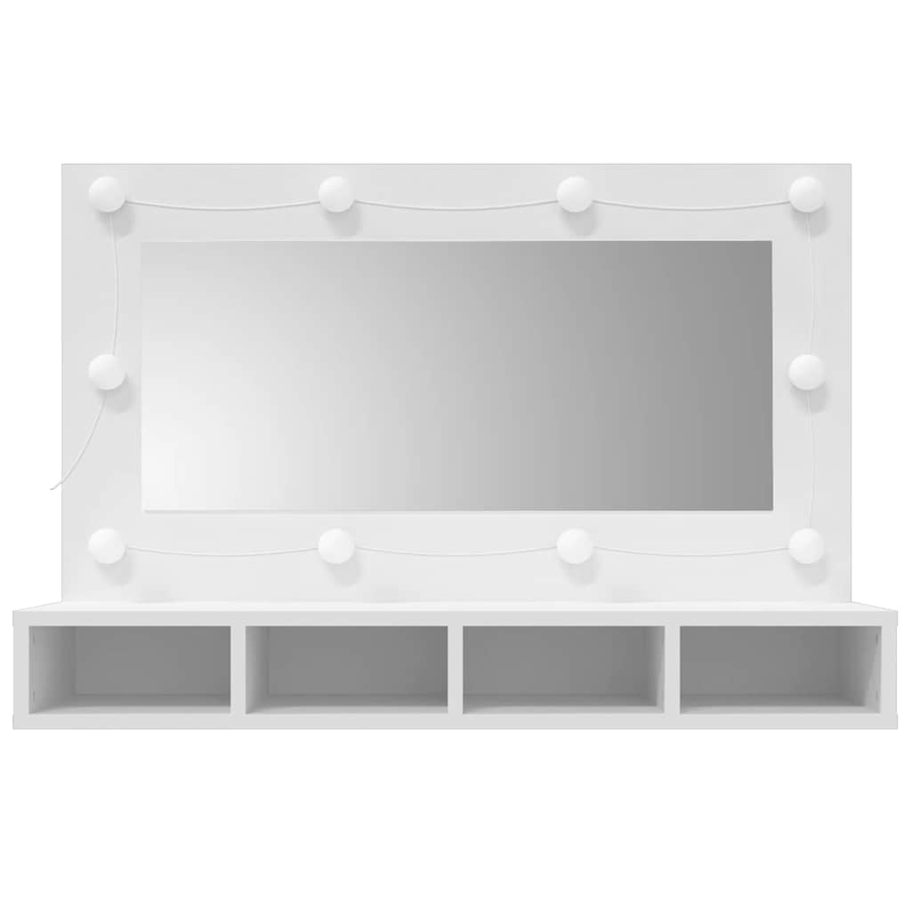 vidaXL Szafka z lustrem i oświetleniem LED, biała, 90x31,5x62 cm