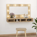 vidaXL Szafka z lustrem i oświetleniem LED, dąb sonoma, 90x31,5x62 cm