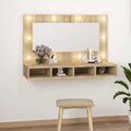 vidaXL Szafka z lustrem i oświetleniem LED, dąb sonoma, 90x31,5x62 cm