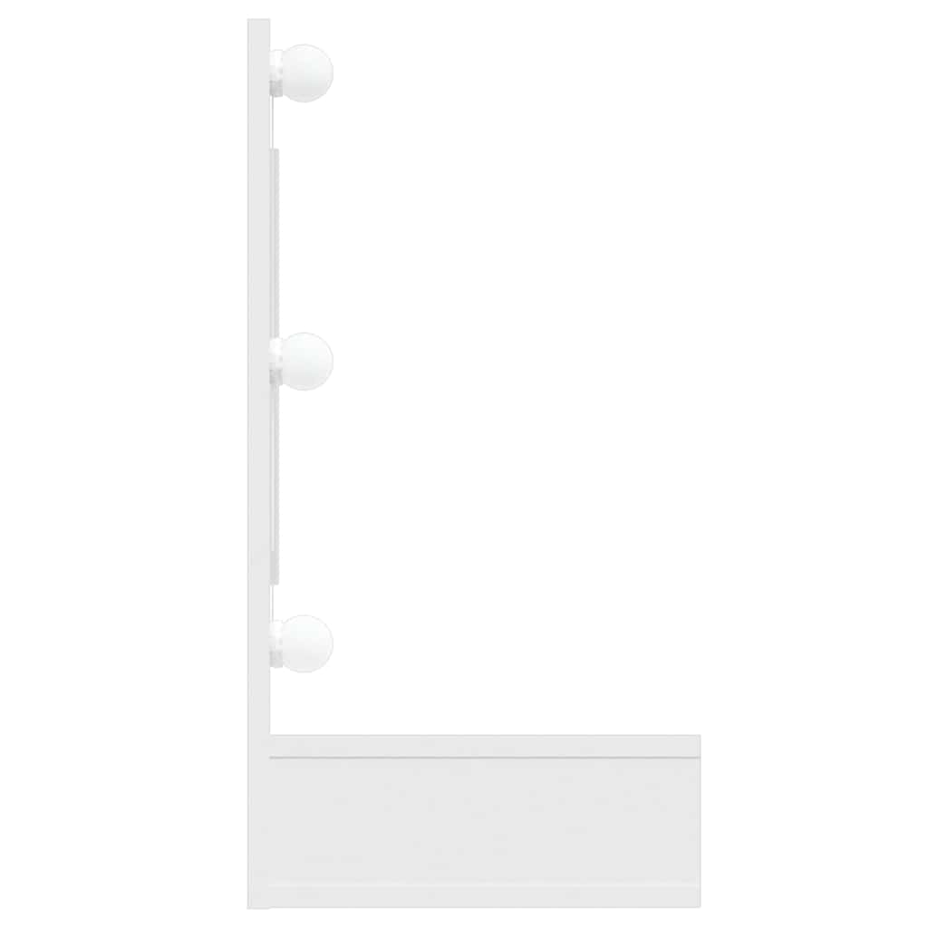vidaXL Szafka z lustrem i LED, biała z połyskiem, 90x31,5x62 cm