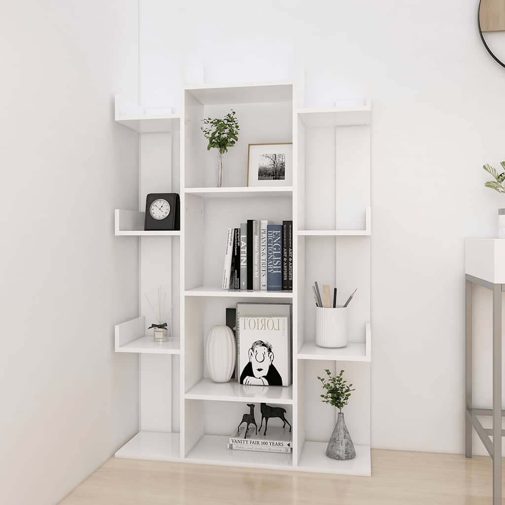 vidaXL Regał na książki, biały 86x25,5x140 cm, materiał drewnopochodny