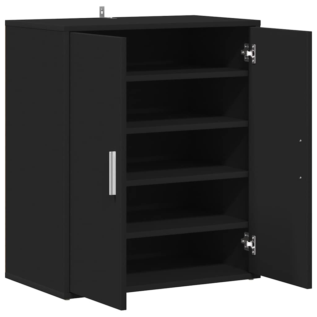 vidaXL Szafka na buty, czarna, 60x35x70 cm, materiał drewnopochodny