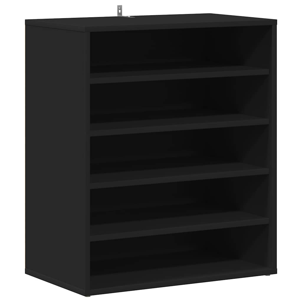 vidaXL Szafka na buty, czarna, 60x35x70 cm, materiał drewnopochodny