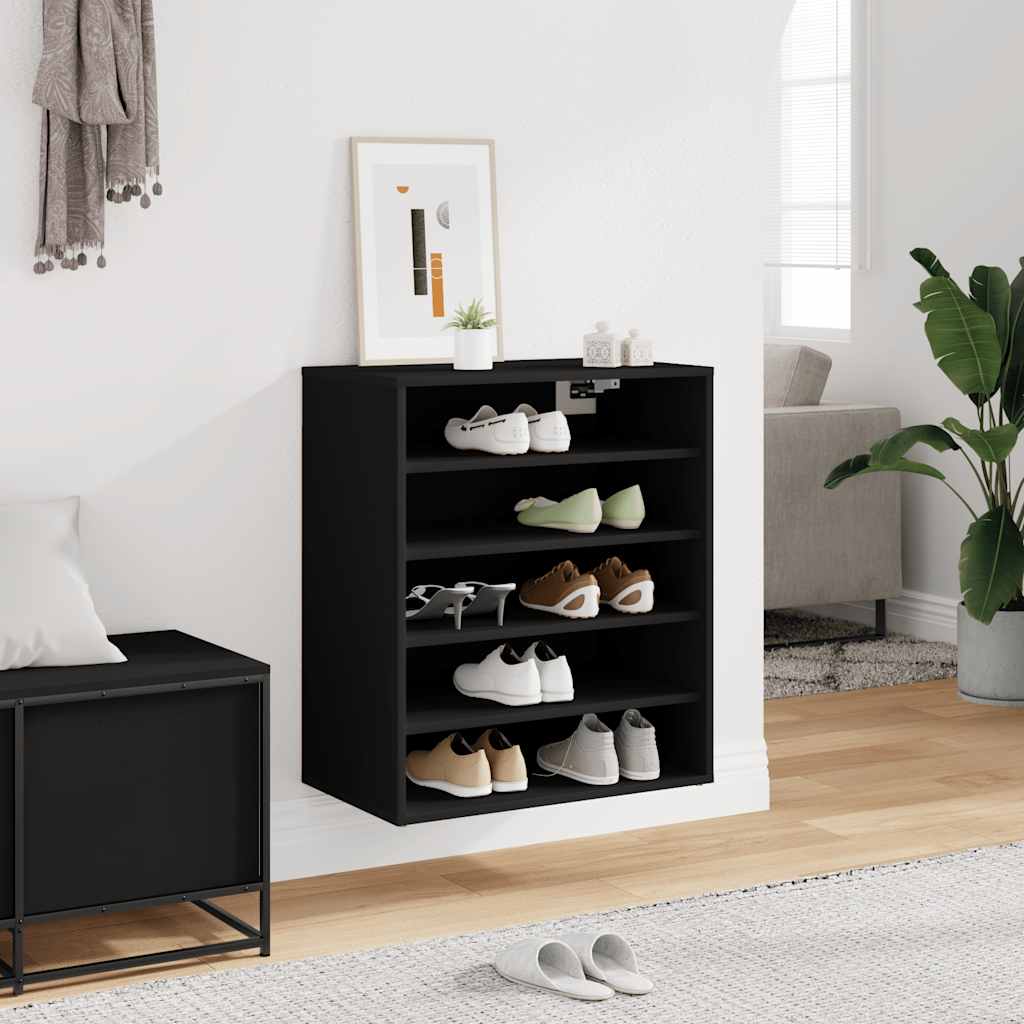 vidaXL Szafka na buty, czarna, 60x35x70 cm, materiał drewnopochodny