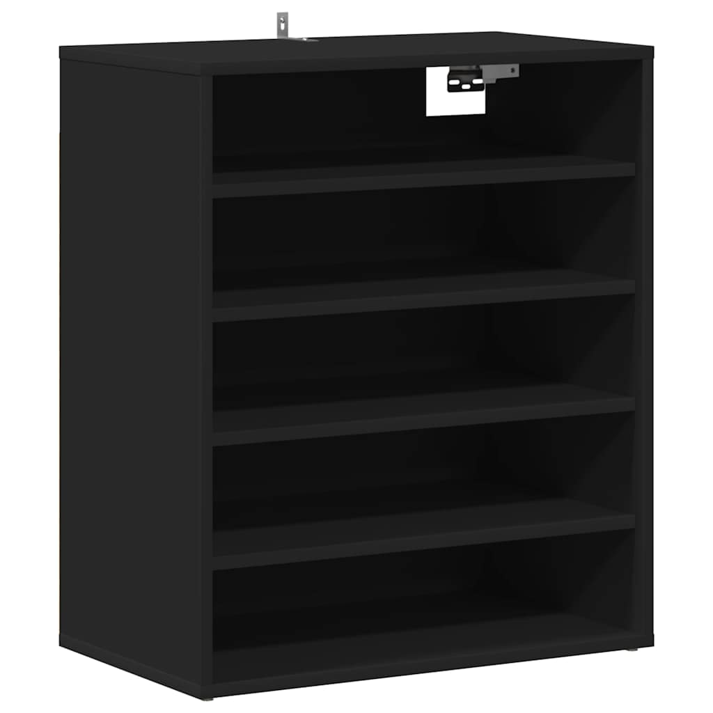 vidaXL Szafka na buty, czarna, 60x35x70 cm, materiał drewnopochodny
