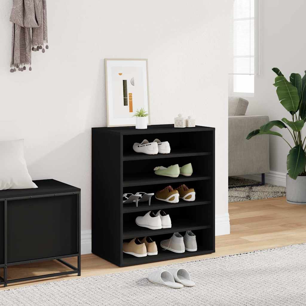 vidaXL Szafka na buty, czarna, 60x35x70 cm, materiał drewnopochodny