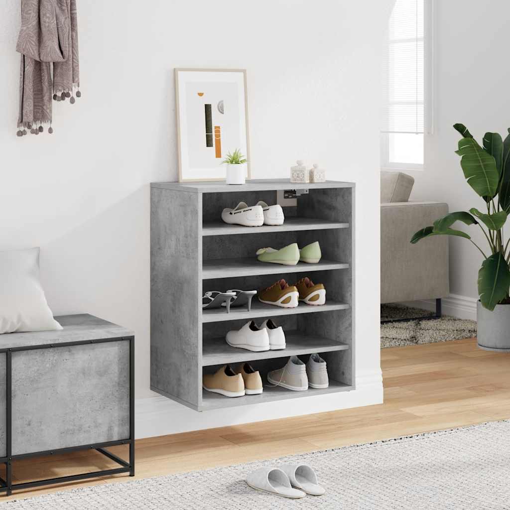 vidaXL Szafka na buty, szarość betonu, 60x35x70 cm