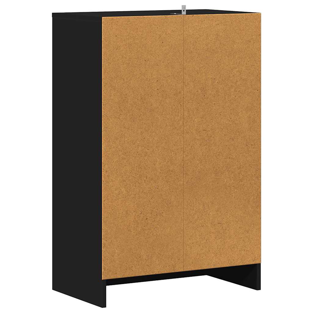 vidaXL Szafka na buty, czarna, 60x35x92 cm, materiał drewnopochodny