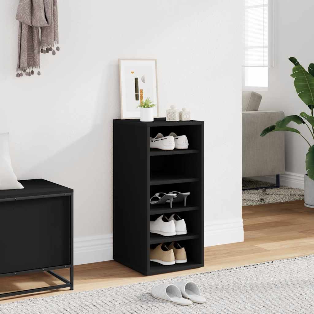 vidaXL Szafka na buty, czarna, 31,5x35x70 cm, materiał drewnopochodny