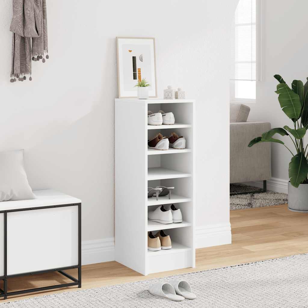 vidaXL Szafka na buty, biała, 31,5x35x90 cm, materiał drewnopochodny