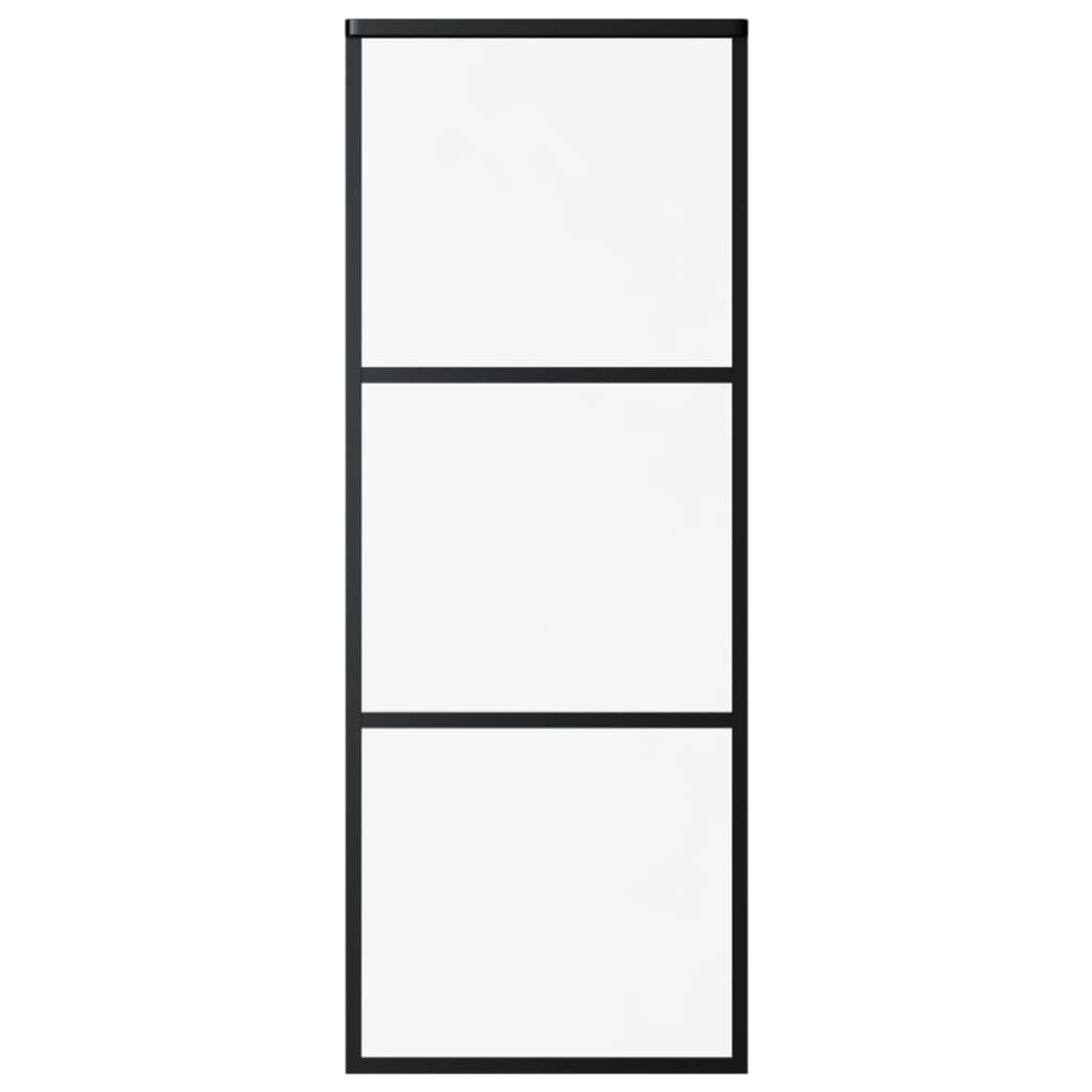 vidaXL Drzwi przesuwne z osprzętem, szkło ESG i aluminium, 76x205 cm