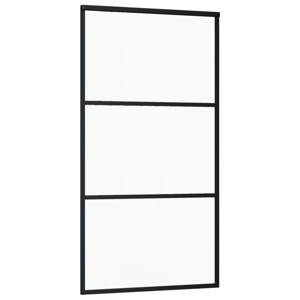 vidaXL Drzwi przesuwne z osprzętem, szkło ESG i aluminium, 102x205 cm