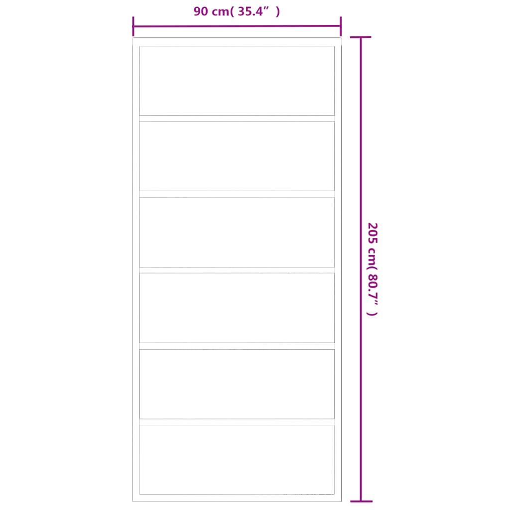 vidaXL Drzwi przesuwne z osprzętem, szkło ESG i aluminium, 90x205 cm