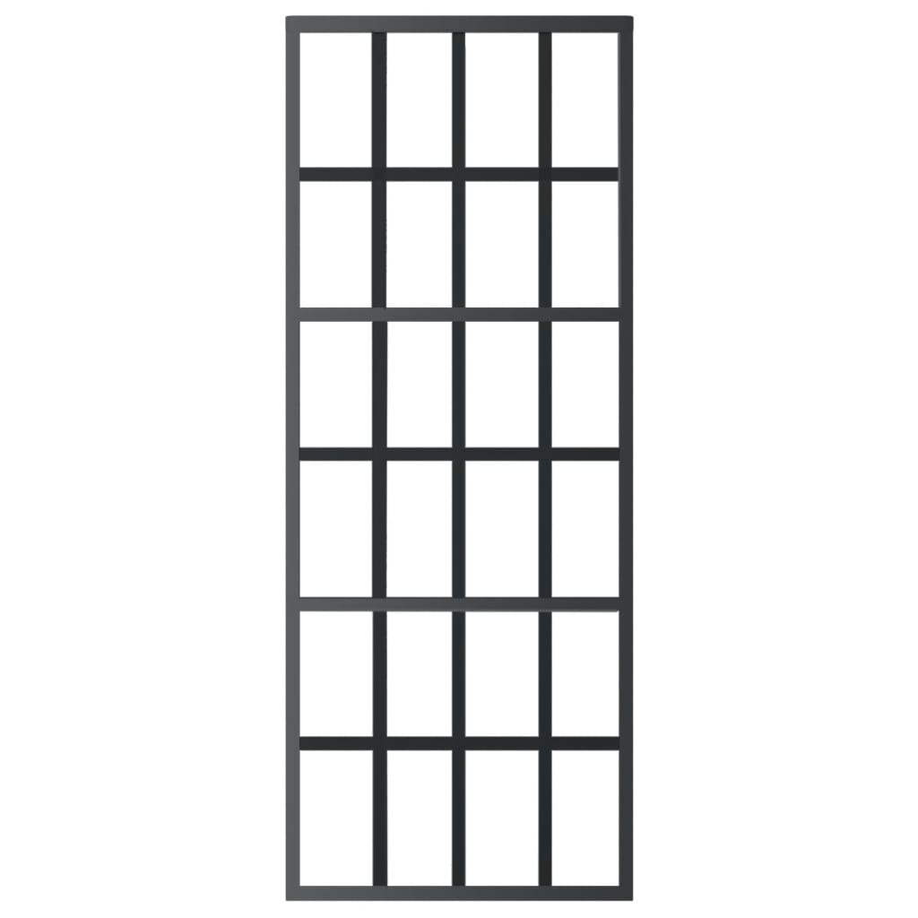 vidaXL Drzwi przesuwne z osprzętem, szkło ESG i aluminium, 76x205 cm