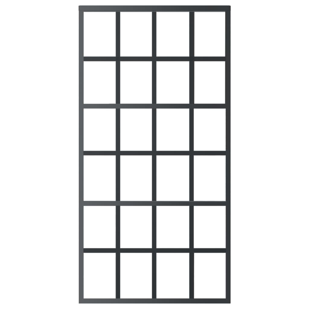 vidaXL Drzwi przesuwne z osprzętem, szkło ESG i aluminium, 102x205 cm