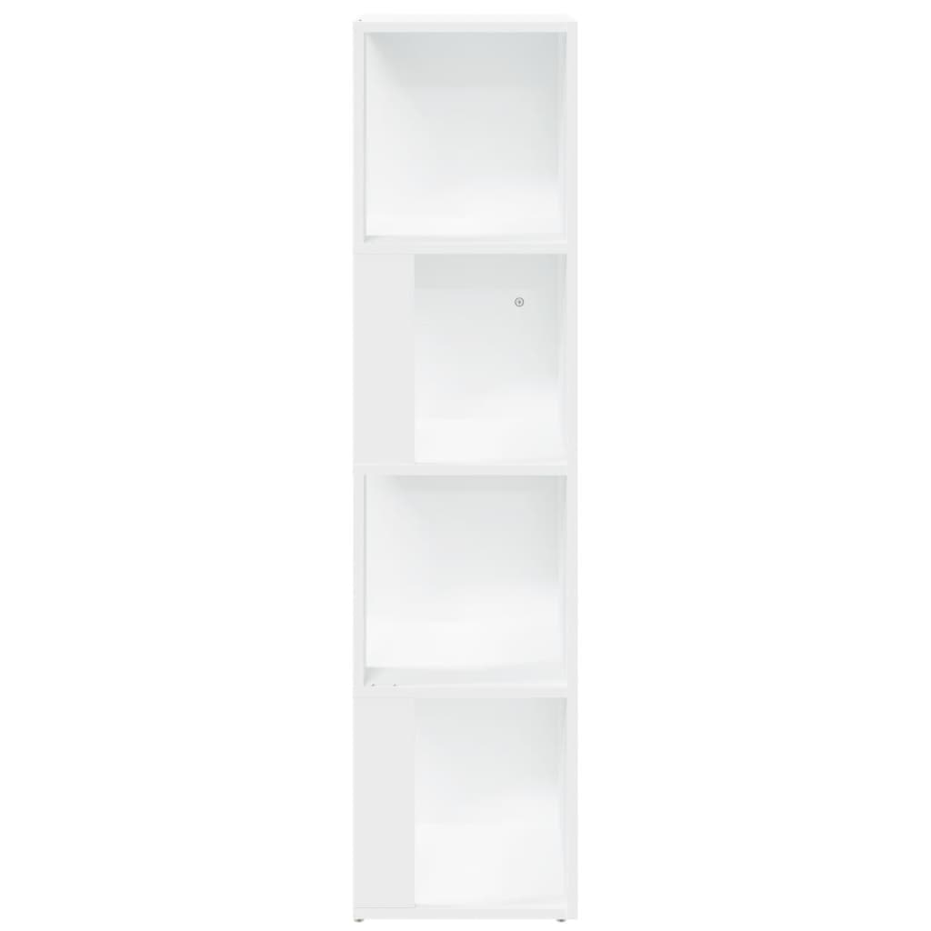 vidaXL Szafka narożna, biała, 33x33x132 cm, materiał drewnopochodny