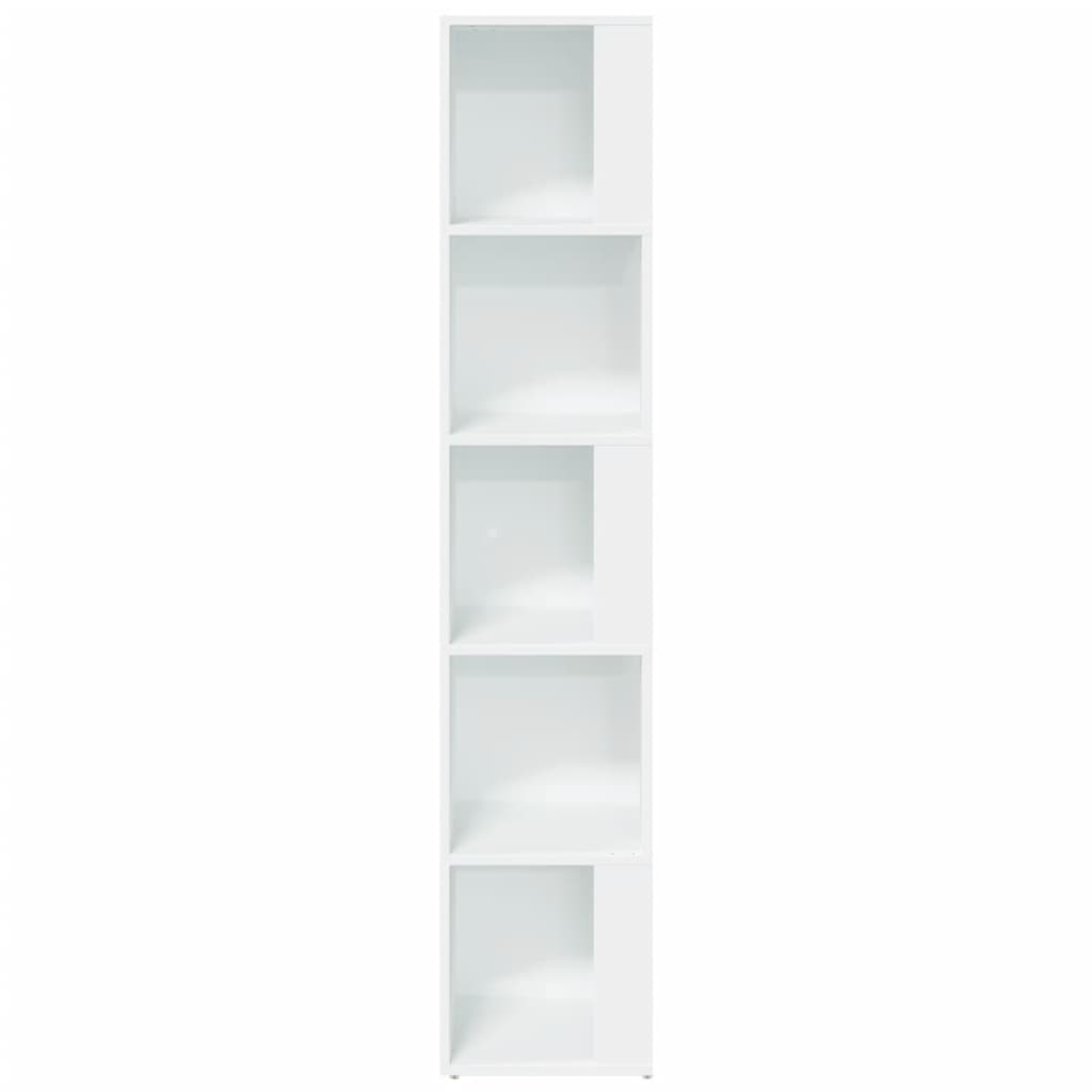 vidaXL Szafka narożna, biała, 33x33x164,5 cm, materiał drewnopochodny