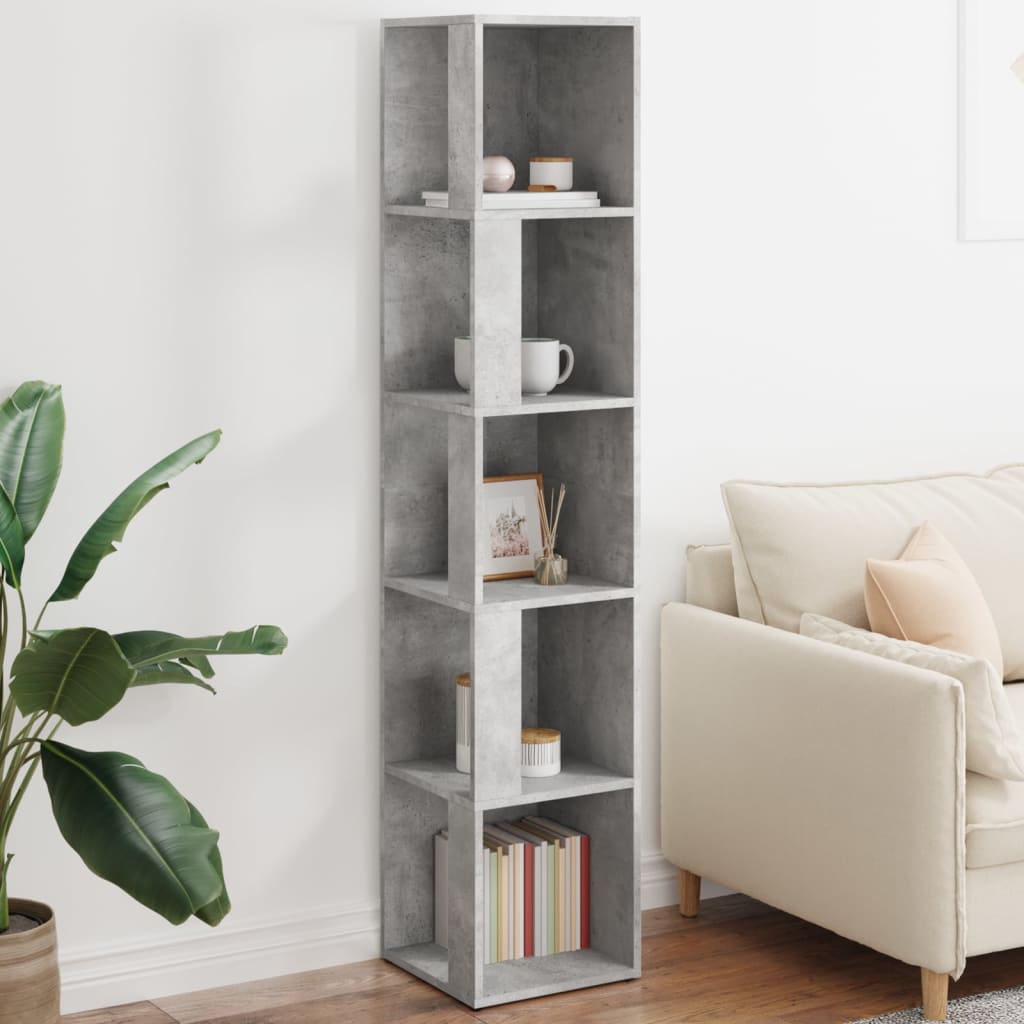 vidaXL Szafka narożna, szarość betonu, 33x33x164,5 cm