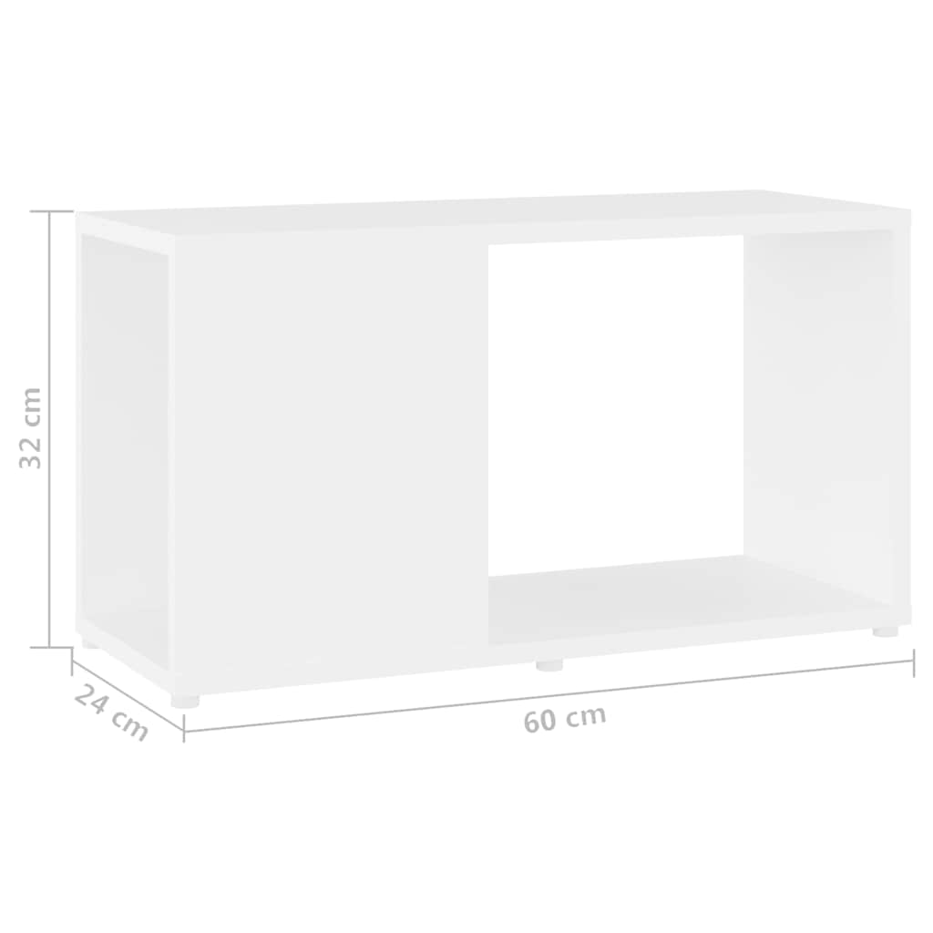 vidaXL Szafka pod TV, biała, 60x24x32 cm, materiał drewnopochodny