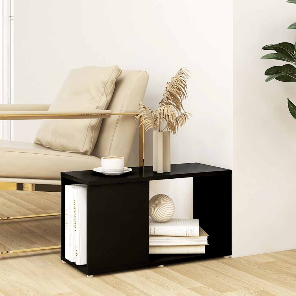 vidaXL Szafka pod TV, czarna, 60x24x32 cm, materiał drewnopochodny