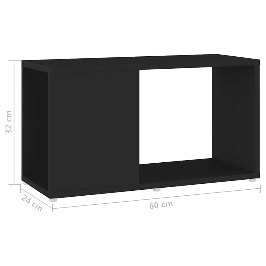 vidaXL Szafka pod TV, czarna, 60x24x32 cm, materiał drewnopochodny