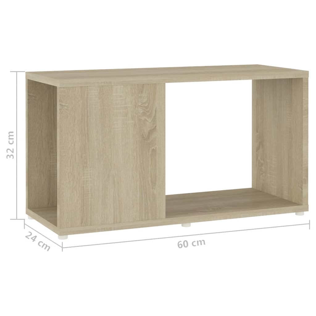 vidaXL Szafka pod TV, dąb sonoma, 60x24x32 cm, materiał drewnopochodny