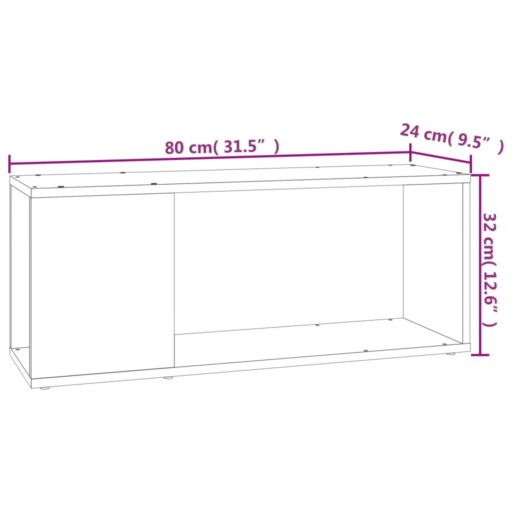 vidaXL Szafka pod telewizor, dąb sonoma, 80x24x32 cm