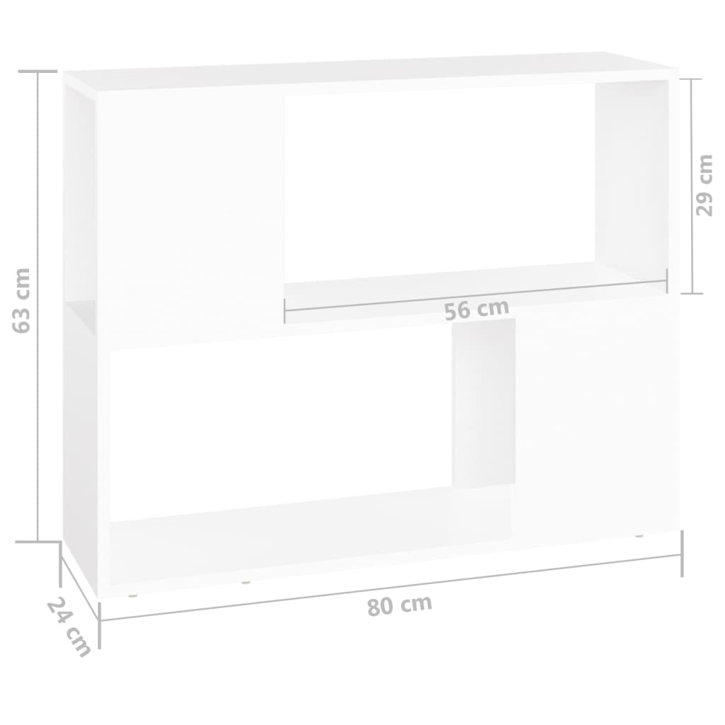 vidaXL Szafka TV, biała, 80x24x63 cm, materiał drewnopochodny
