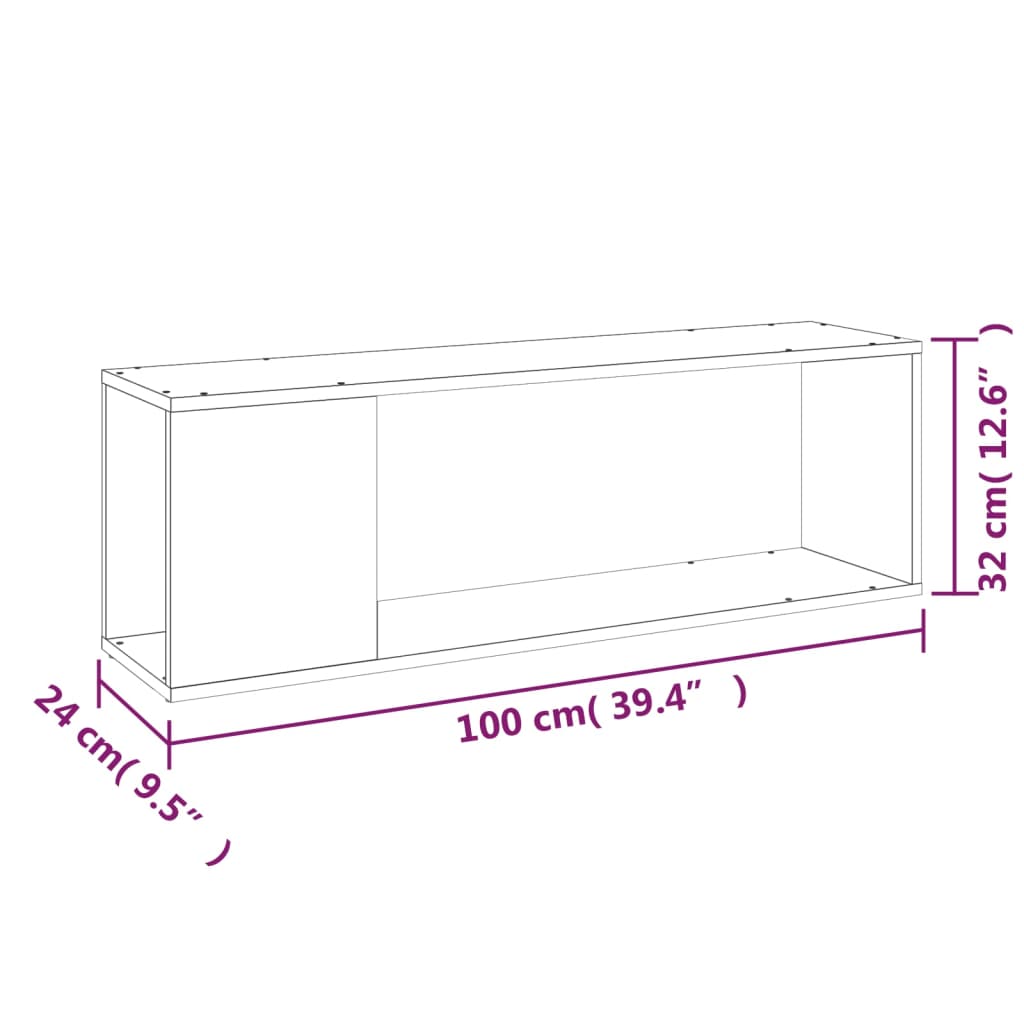 vidaXL Szafka pod TV, szarość betonu, 100x24x32 cm