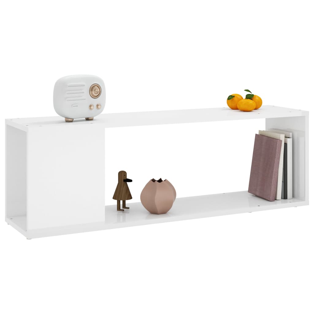 vidaXL Szafka pod TV, biała z połyskiem, 100x24x32 cm