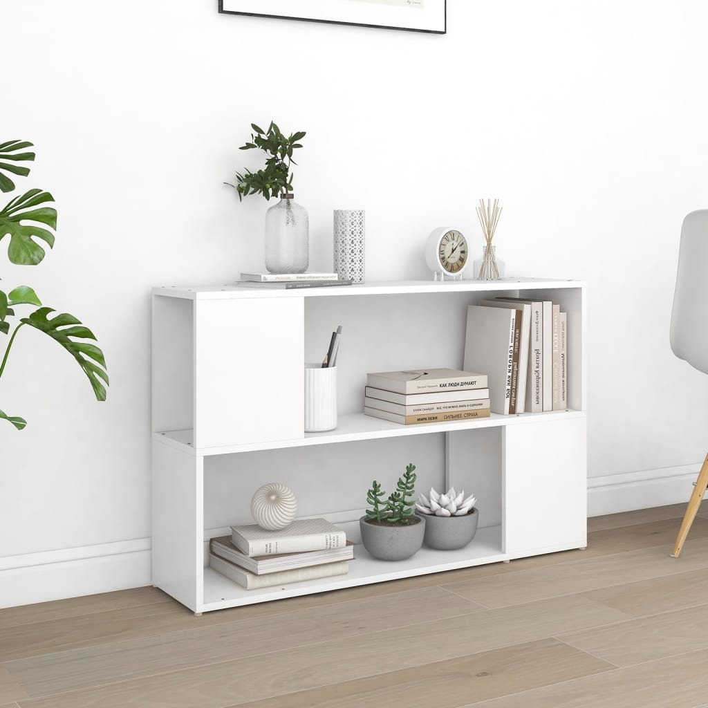 vidaXL Szafka na książki, biała, 100x24x63 cm, materiał drewnopochodny