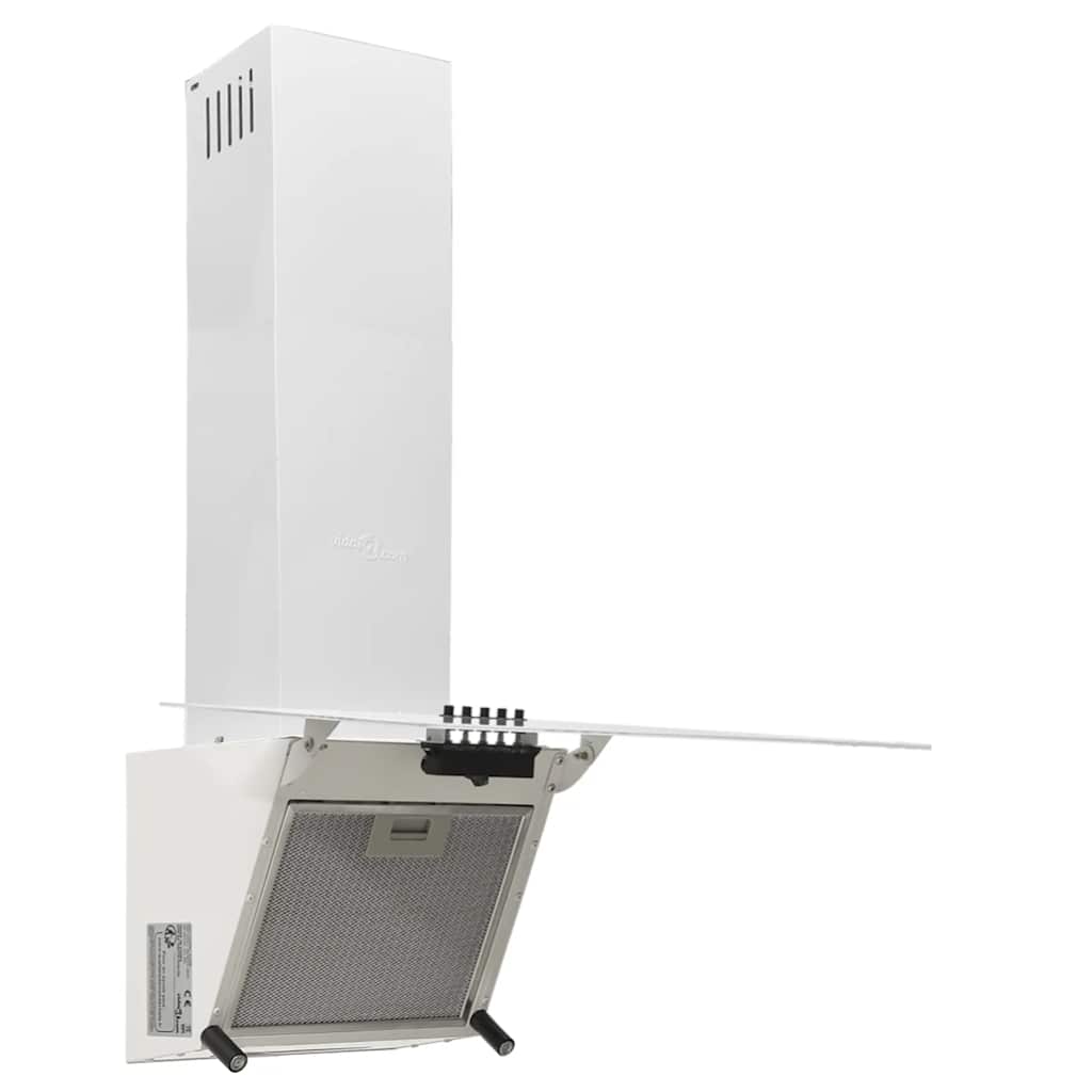 vidaXL Ścienny okap kuchenny, 60 cm, stal i hartowane szkło, biały