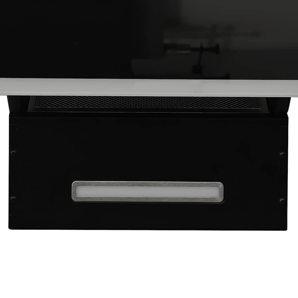 vidaXL Ścienny okap kuchenny, 90 cm, stal i hartowane szkło, czarny