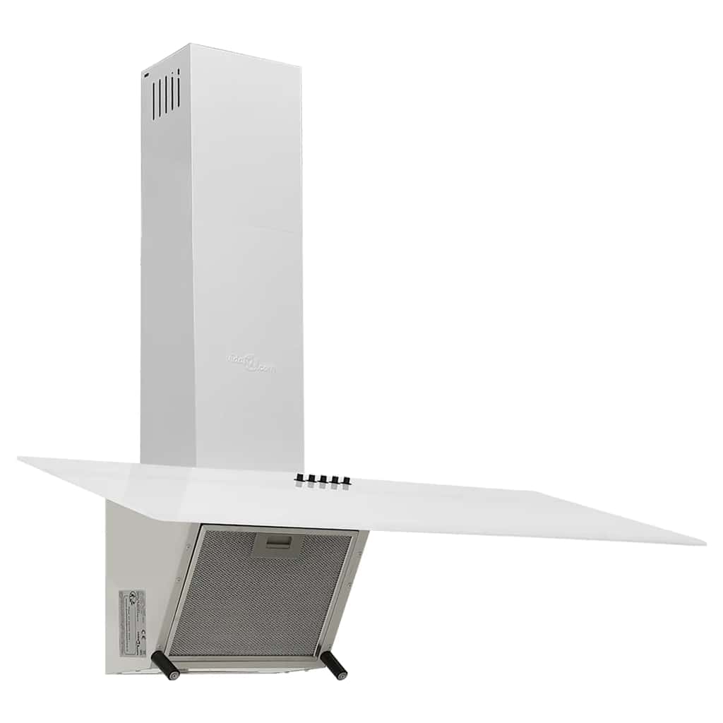 vidaXL Ścienny okap kuchenny, 90 cm, stal i hartowane szkło, biały