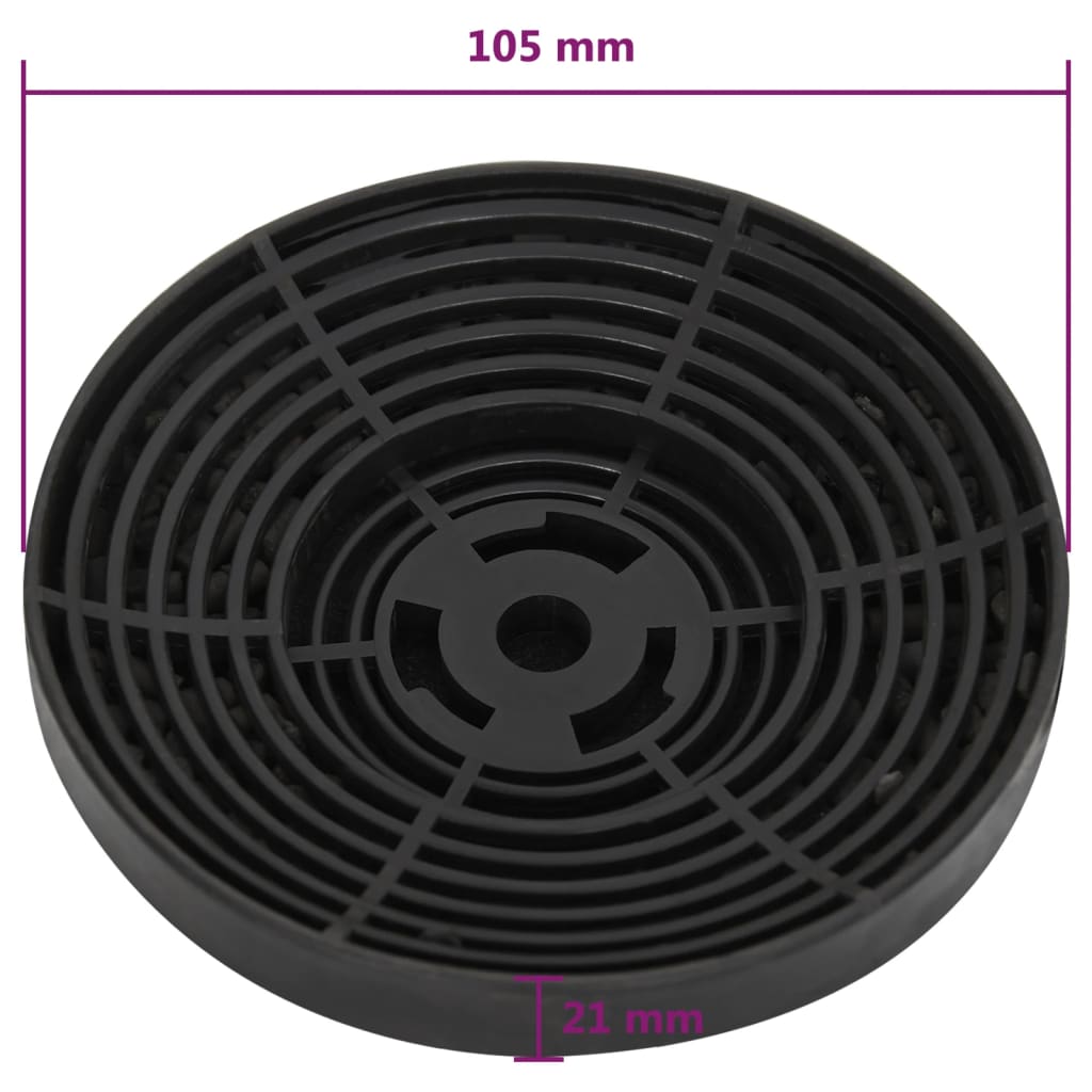 vidaXL Filtry węglowe do okapu, 2 szt., 105x21 mm