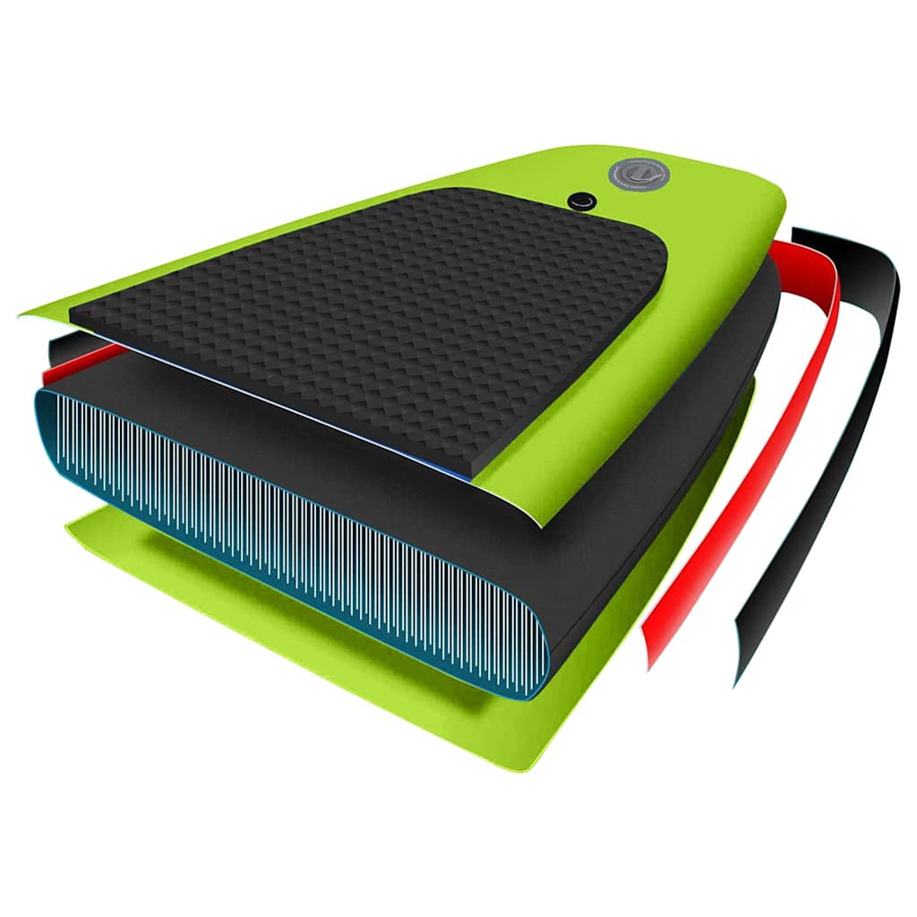 vidaXL Nadmuchiwana deska SUP z akcesoriami, zielona, 330x76x10 cm