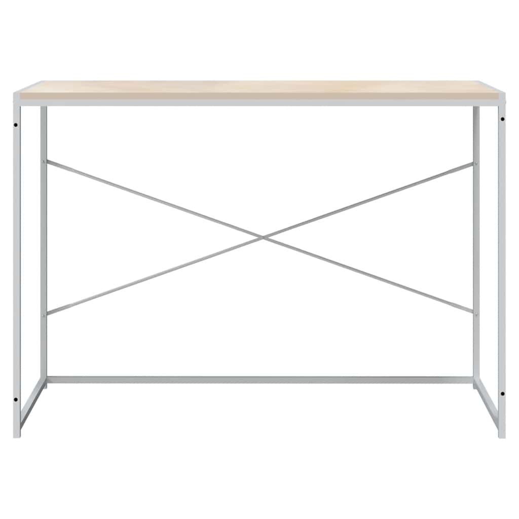 vidaXL Biurko komputerowe, biało-dębowe, 110x60x70 cm