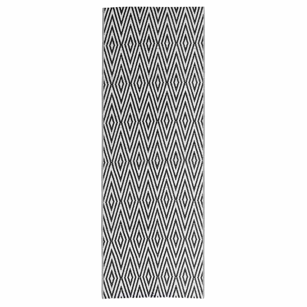 vidaXL Dywan zewnętrzny, ARAKIL czarny, 80 x 250 cm, PP