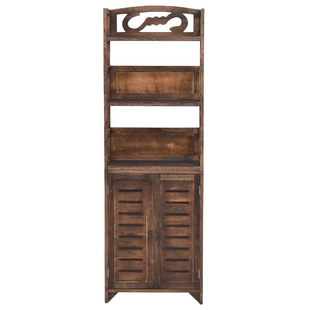 vidaXL Półka, ciemny brąz, 46x24x140 cm, lite drewno paulowni