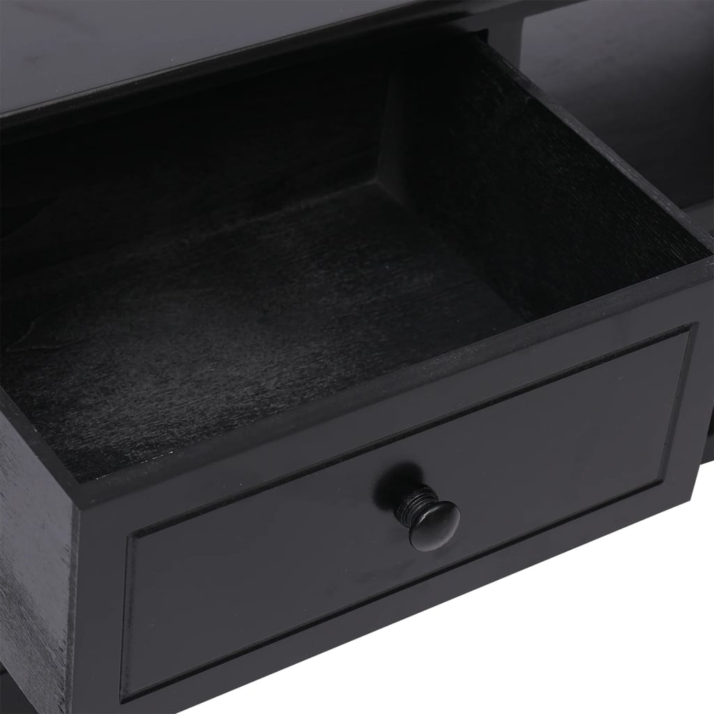 vidaXL Szafka pod TV, czarna,108x30x40 cm, drewno paulownia