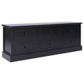 vidaXL Szafka pod TV, czarna, 108x30x40 cm, drewno paulownia