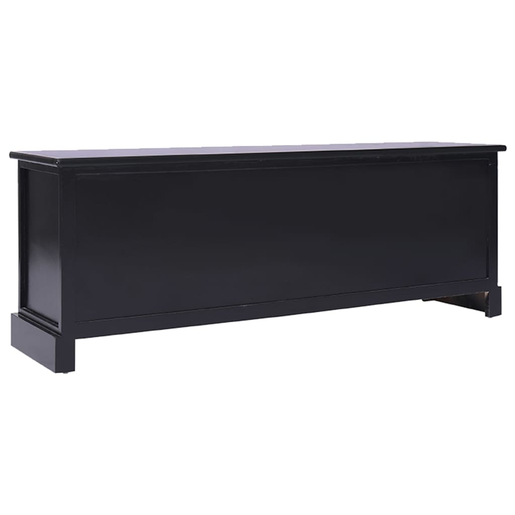 vidaXL Szafka pod TV, czarna, 108x30x40 cm, drewno paulownia