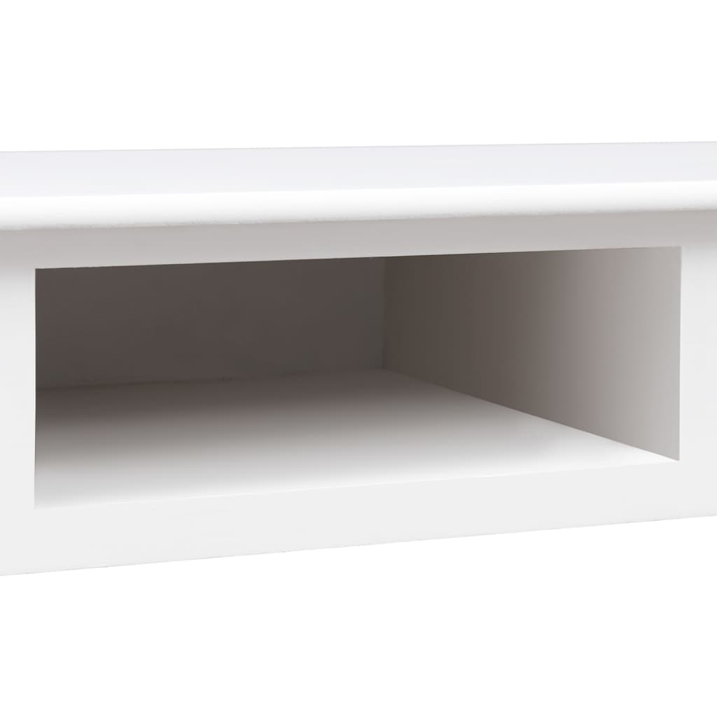 vidaXL Biurko, białe, 108x45x76 cm, lite drewno paulowni
