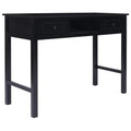 vidaXL Biurko, czarne, 108x45x76 cm, lite drewno paulowni
