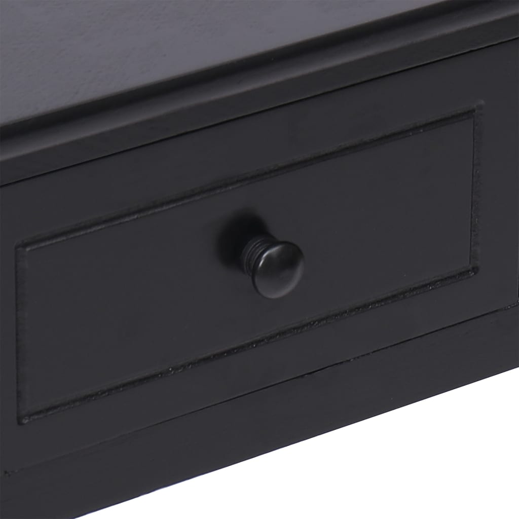 vidaXL Biurko, czarne, 108x45x76 cm, lite drewno paulowni